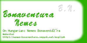 bonaventura nemes business card